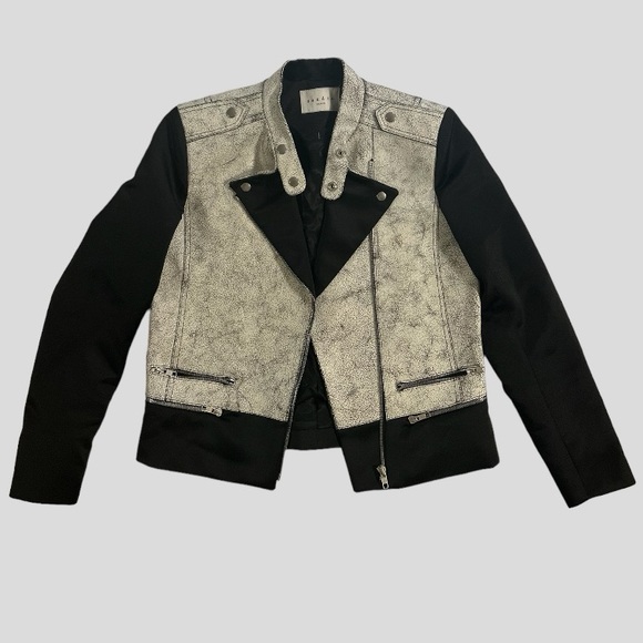 Sandro Paris Cracked Leather Jacket - Picture 5 of 9